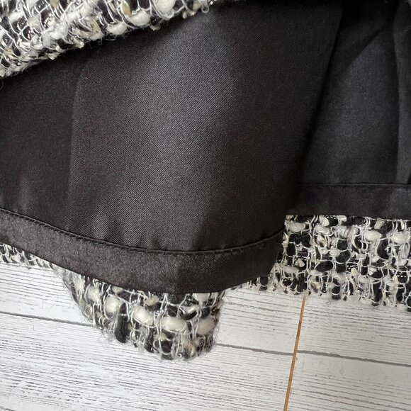 J Crew Dress Womens Size 6 Black & White Tweed Pleated Sheath Academia - Picture 14 of 16